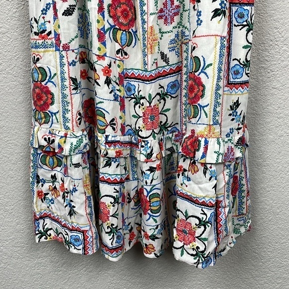 Ella Moon Lindsey Embroidered Floral Dress Faux Cross Stitch Vacation Europe S - Picture 4 of 14